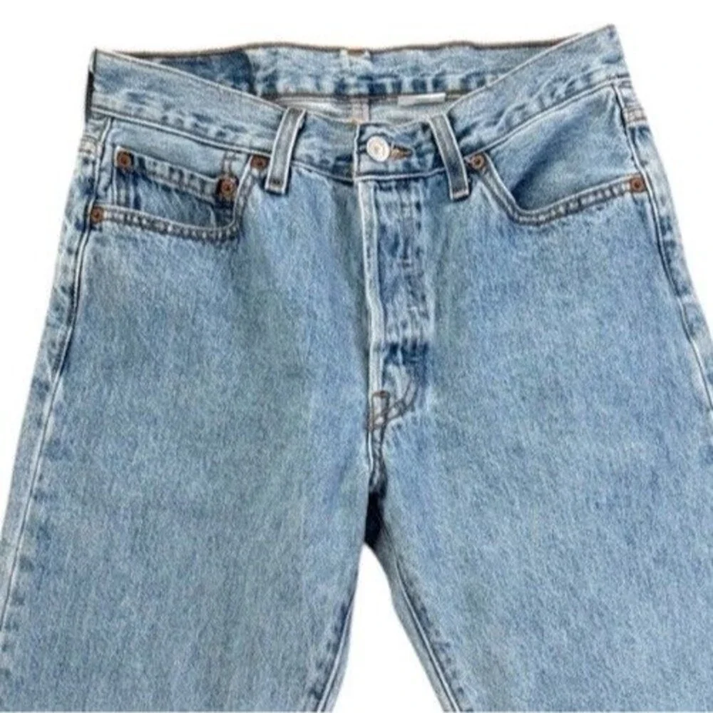 Levis Y2K 501 Original Fit Light Wash Button Fly Straight Leg Jeans Mens 30X32